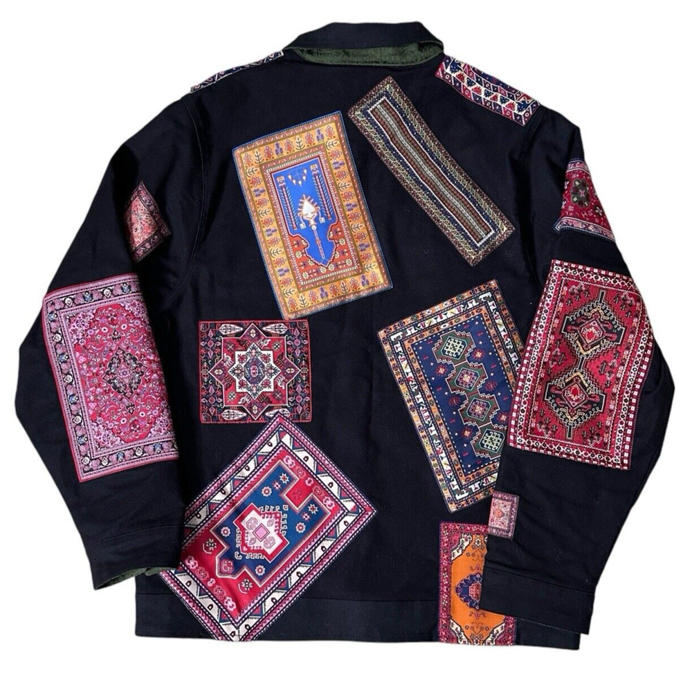 Market Studios x LES BENJAMINS REVERSIBLE RUG JACKET Large Mens NWOT - Picture 4 of 9